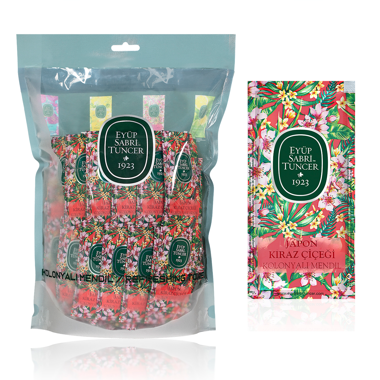 EYUP SABRI TUNCER JAPANESE CHERRY BLOSSOM REFRESHING TOWEL PACK OF 150